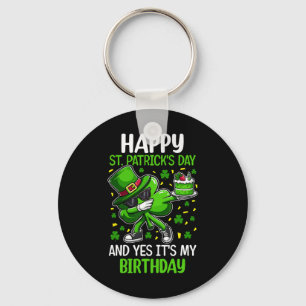 Happy St Patricks Day Birthday Kleeblatt Dab Bday  Schlüsselanhänger