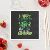 Happy St Patricks Day Birthday Kleeblatt Dab Bday  Serviette (Beispiel)