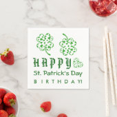 Happy St. Patrick's Day Birthday Kleeblatts A03A Serviette (Beispiel)