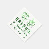 Happy St. Patrick's Day Birthday Kleeblatts A03A Serviette (Ecke)