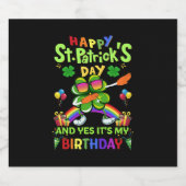 Happy St Patrick's Day Birthday Paddy's Day Schaumweinetikett (Einzelnes Label)