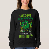 Happy St Patricks Day Birthday Shamrock Dab Bday P Sweatshirt (Vorderseite)