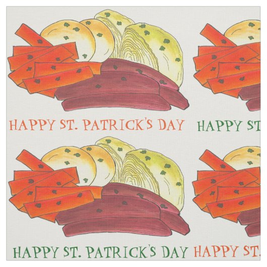 Happy St. Patrick's Day Boiled Corned Beef Cabbage Stoff (Muster)