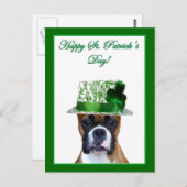 Happy St. Patrick's Day Boxer Postkarte (Vorne/Hinten)