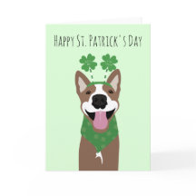 Happy St Patricks Day Brown Dog Green