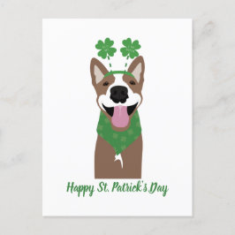 Happy St Patricks Day Brown Dog Green Postkarte