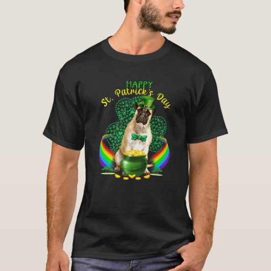 Happy St Patricks Day Bullmastiff Leprechaun Hat S T-Shirt (Vorderseite)