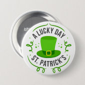 Happy St. Patrick's Day Button (Vorne & Hinten)