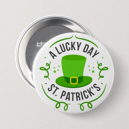Happy St. Patrick's Day Button (Vorne & Hinten)