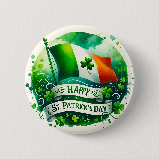 Happy St. Patrick's Day Button (Vorderseite)