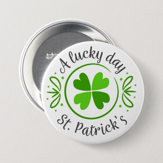 Happy St. Patrick's Day Button (Vorne & Hinten)