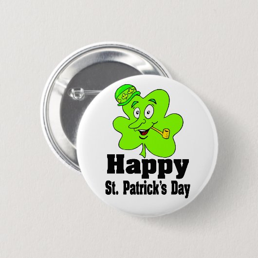 Happy St. Patrick's Day Button (Vorne & Hinten)