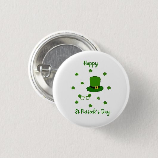 Happy St Patrick's Day Button (Vorne & Hinten)