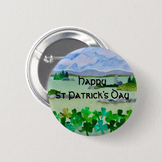 Happy St Patrick's Day Button (Vorne & Hinten)