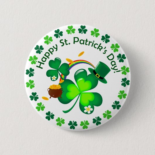 Happy St. Patrick's Day Button (Vorderseite)