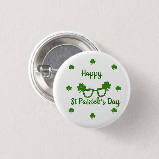 Happy St Patrick's Day Button (Vorne & Hinten)