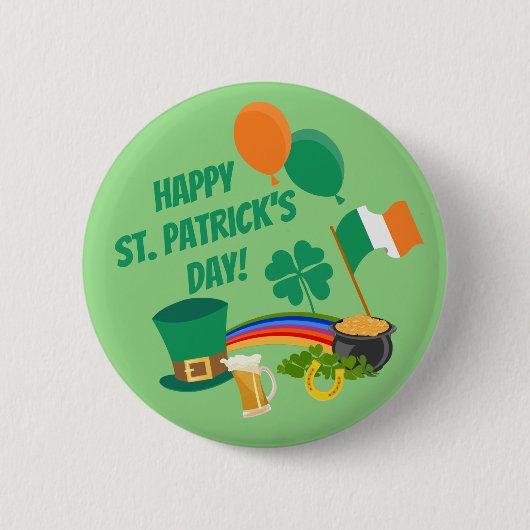 Happy St. Patrick's Day Button (Vorderseite)