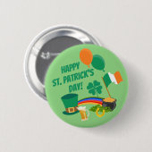 Happy St. Patrick's Day Button (Vorne & Hinten)
