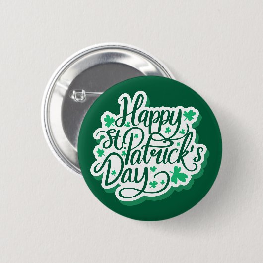 Happy St. Patrick's Day Button (Vorne & Hinten)