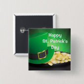Happy St. Patrick's Day Button (Vorne & Hinten)