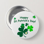 Happy St. Patrick's Day Button (Vorne & Hinten)