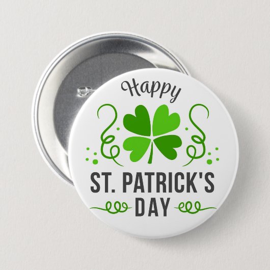 Happy St. Patrick's Day Button (Vorne & Hinten)