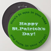 Happy St.Patrick's Day Button/HUMOROUS/CUSTOMIZABL Button (Vorne & Hinten)