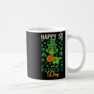 Happy St Patricks Day Bysketbyll T-rex Day Dino Di Kaffeetasse