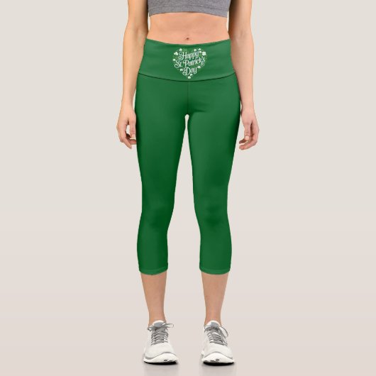 Happy St Patrick's Day Capri Leggings (Vorderseite)