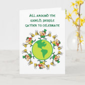 Happy St Patrick's Day Card: Kobobolden mit Bier Karte (Gelbe Blume)