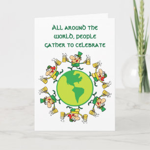 Happy St Patrick's Day Card: Kobobolden mit Bier Karte