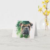 Happy St. Patrick's Day Card mit Hund Karte (Gelbe Blume)