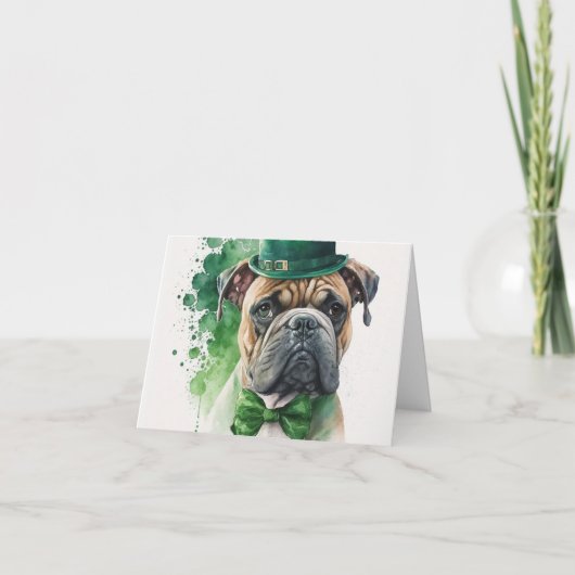 Happy St. Patrick's Day Card mit Hund Karte (Vorderseite)