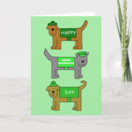 Happy St. Patricks Day Cartoon Hunde Karte