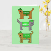 Happy St. Patricks Day Cartoon Hunde Karte (Gelbe Blume)