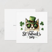 Happy St. Patrick's Day Cat Feiertagskarte (Vorne/Hinten)