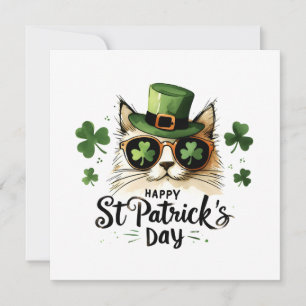 Happy St. Patrick's Day Cat Feiertagskarte