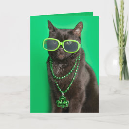 Happy St Patricks Day Cat im Grünen Spaß Feiertagskarte