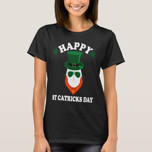 Happy St Patricks Day Cat Kitten Cattys Catricks T-Shirt (Vorderseite)