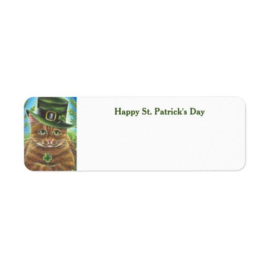 Happy St. Patrick's Day Cat Rücksendetikett (Vorne)
