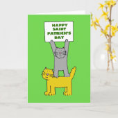 Happy St Patrick's Day Cats Karte (Gelbe Blume)