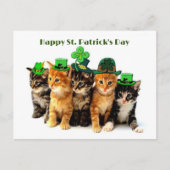 Happy St. Patrick's day cats postcard Postkarte (Vorderseite)