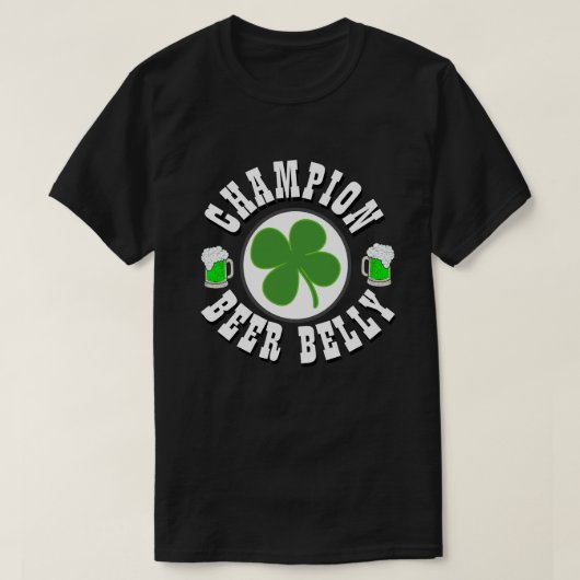 Happy St Patrick's Day CHAMPION BEER BELLY T-Shirt (Design vorne)