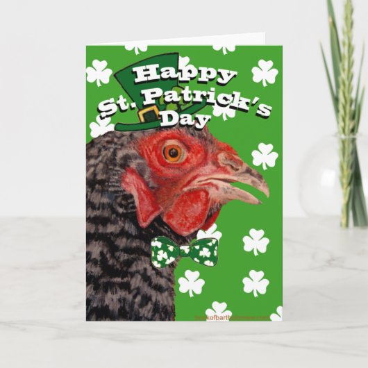 Happy St. Patrick's Day Chicken Card Karte (Vorderseite)