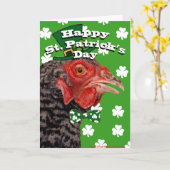Happy St. Patrick's Day Chicken Card Karte (Gelbe Blume)