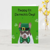 Happy St. Patrick's Day  Chihuahua greeting card Karte (Gelbe Blume)