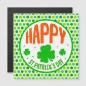 Happy St. Patrick's Day Circle Design-62191 Magnetkarte (Vorne/Hinten)
