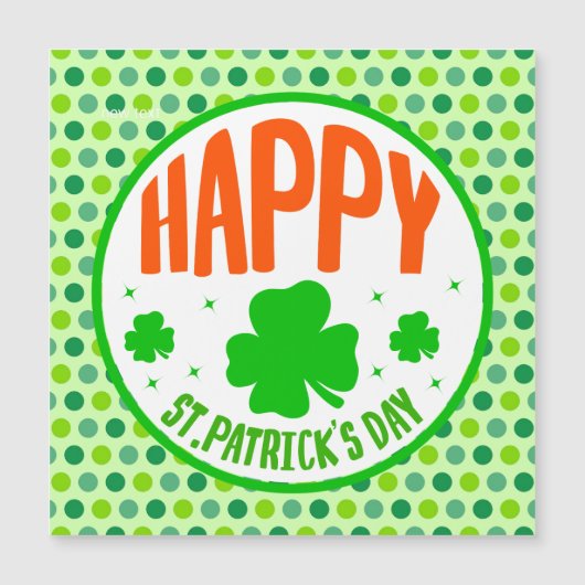 Happy St. Patrick's Day Circle Design-62191 Magnetkarte (Vorderseite)