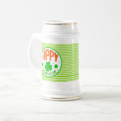 Happy St. Patrick's Day Circle Design-63501 Bierglas (Vorderseite Links)