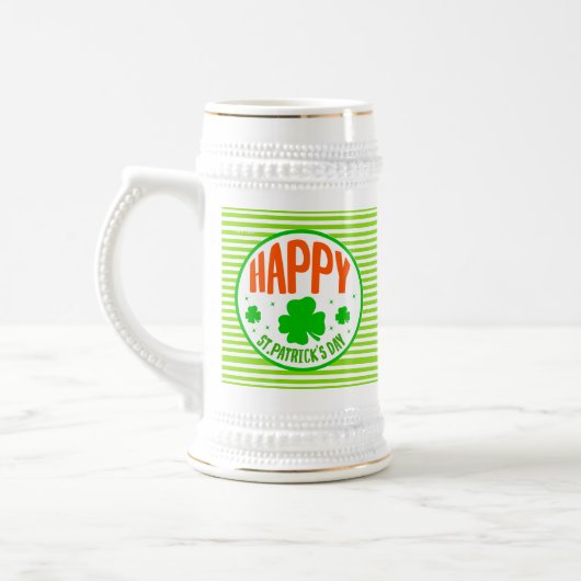 Happy St. Patrick's Day Circle Design-63501 Bierglas (Links)